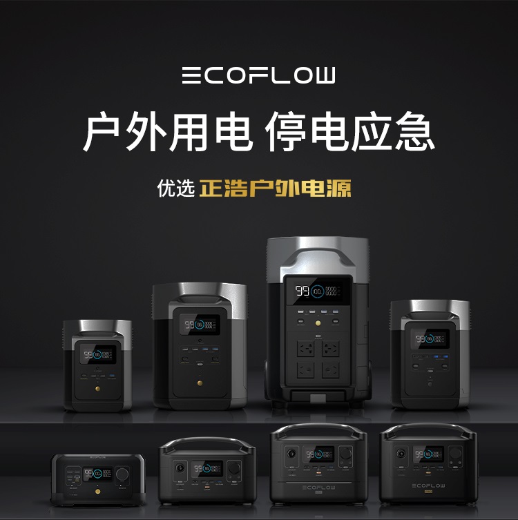 EcoFlow正浩户外电源大容量自驾游移动电源220V车载停电备用电源