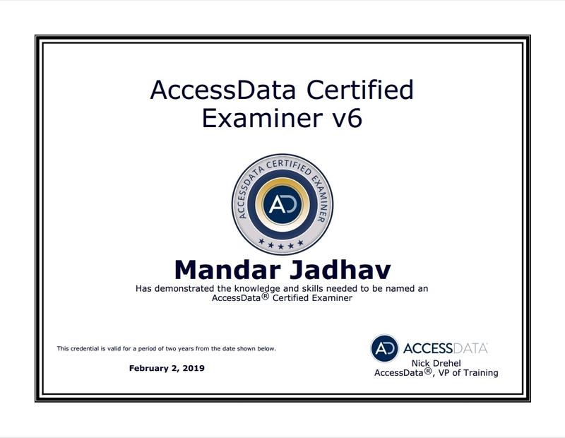 Certification ACE – Computer Forensics | Accessdata