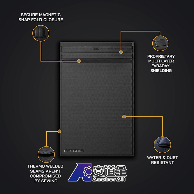 EDEC黑盾-电磁信号屏蔽袋-L码-WiFi/蓝牙/2G/3G/4G/5G-信号屏蔽-防窃密-防追踪-反窃听