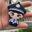 警察橡胶钥匙扣-交警卡通钥匙扣创意软胶礼品挂件