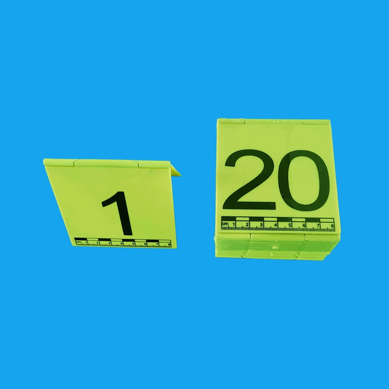 合页式物证牌物证标识牌标记牌标志牌黄色ABS带一字L型比例尺黑白双面金属铝制物证方位指北