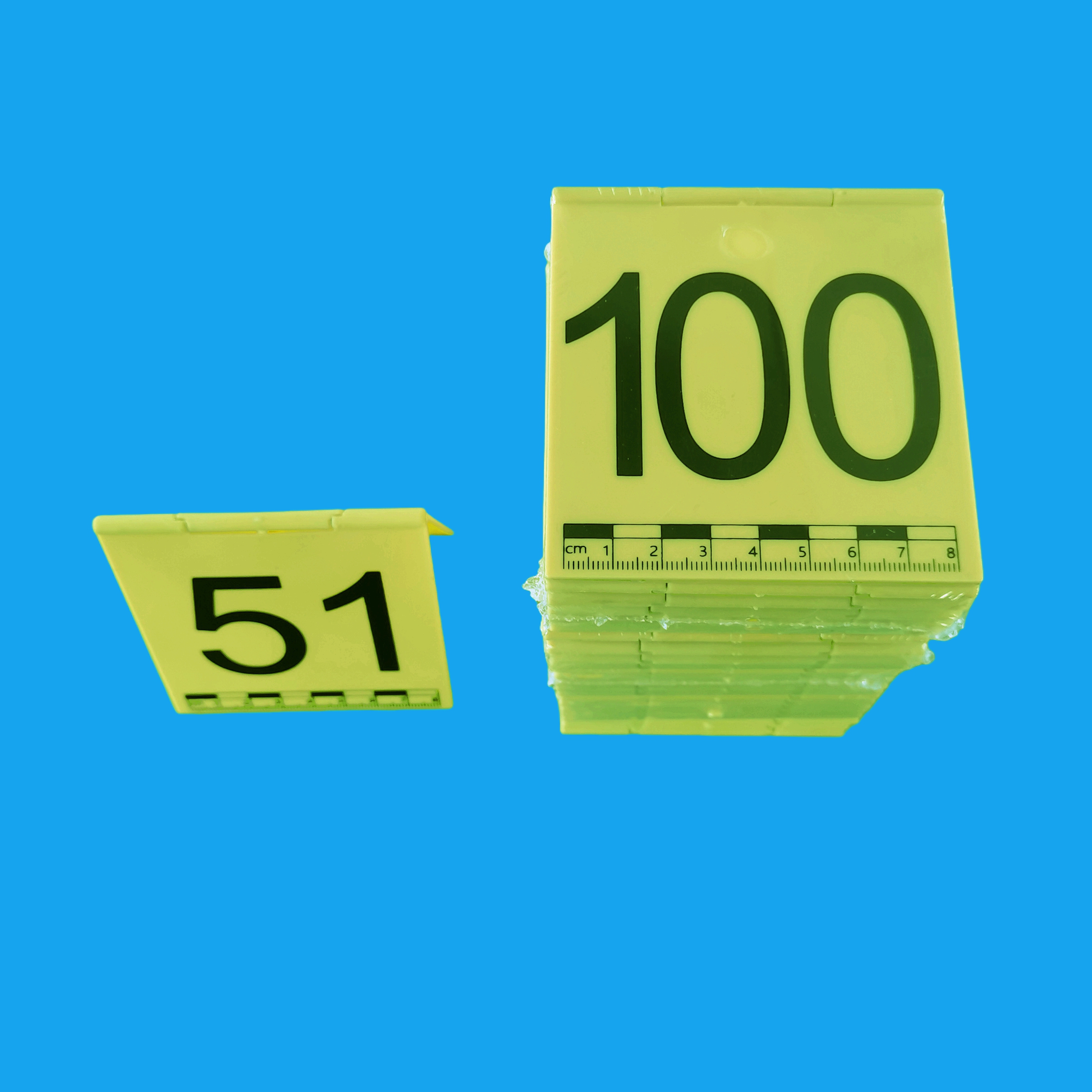 合页式物证牌物证标识牌标记牌标志牌黄色ABS带一字L型比例尺黑白双面金属铝制物证方位指北