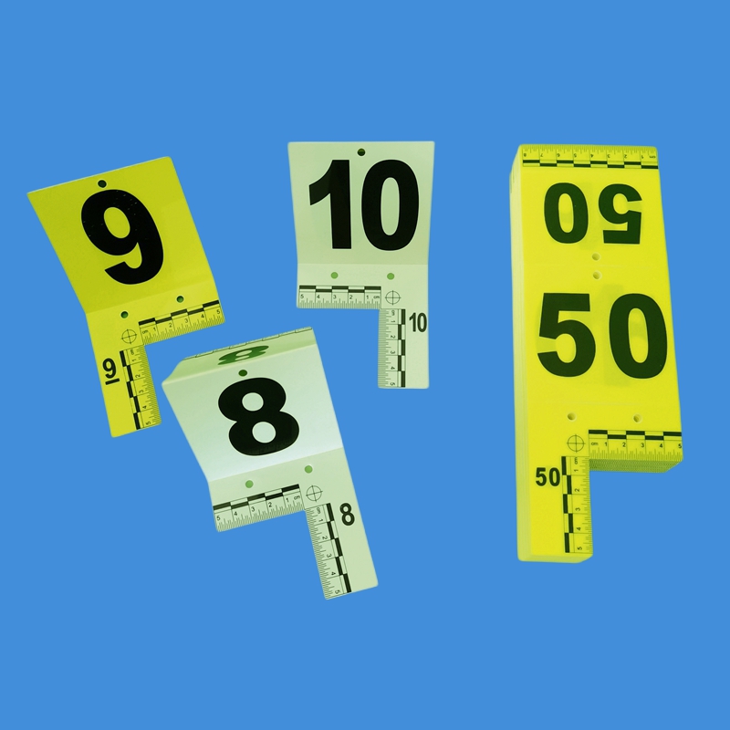 三折塑料物证标志牌标记牌一次性黄白双面数字1-50