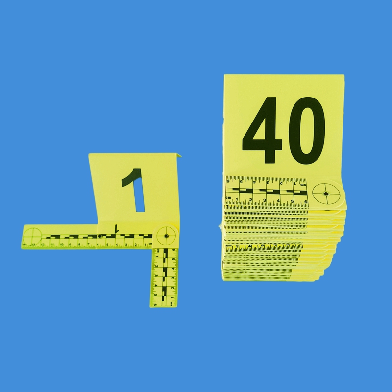 黄色ABS物证号码牌带L型比例尺物证标识牌标志牌标记牌