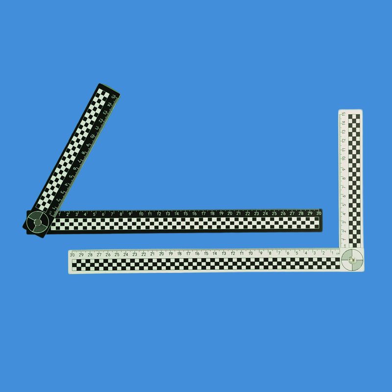 L形足迹PVC比例尺30X15cm黑白双面45*18cm折角直角比例尺可折叠