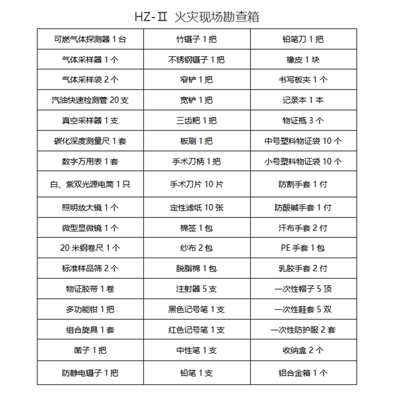 火灾事故调查火灾现场勘查箱HZ-I勘察箱纵火案