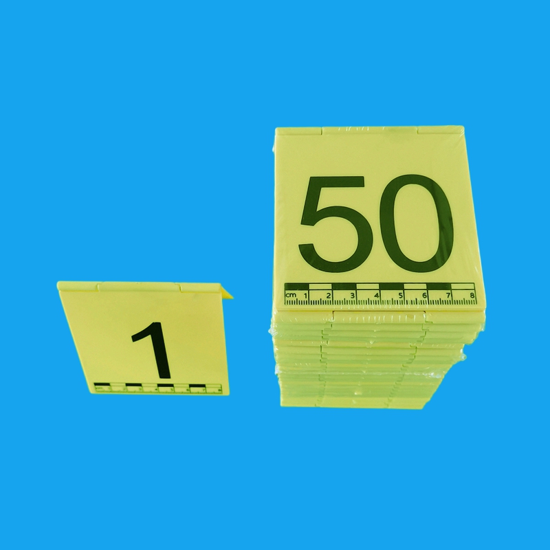 合页式物证牌物证标识牌标记牌标志牌黄色ABS带一字L型比例尺黑白双面金属铝制物证方位指北