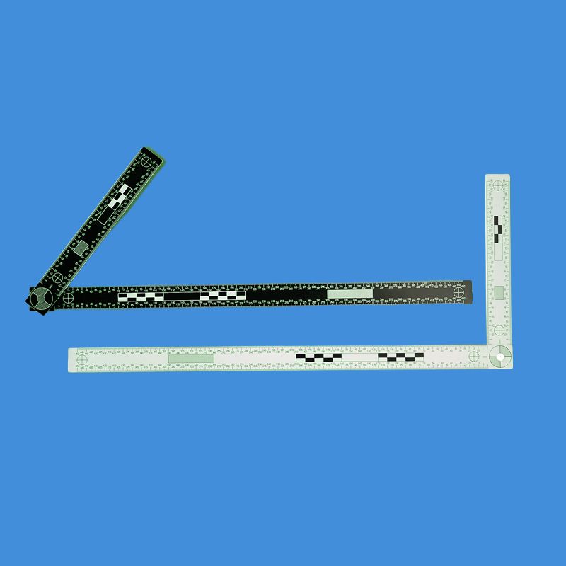 L形足迹PVC比例尺30X15cm黑白双面45*18cm折角直角比例尺可折叠