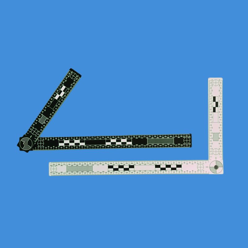 L形足迹PVC比例尺30X15cm黑白双面45*18cm折角直角比例尺可折叠