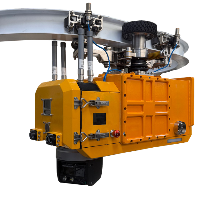 KJXX51C型煤矿用挂轨式巡检机器人采用隔爆兼本安型设计，具有Exdb[ib Mb] I Mb防爆标志，可适用于煤 矿井下等有I类爆炸性环境要求的场所。