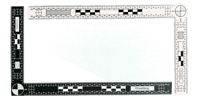 30x15厘米双面黑白直角尺（5把/包） PVC足迹比例尺