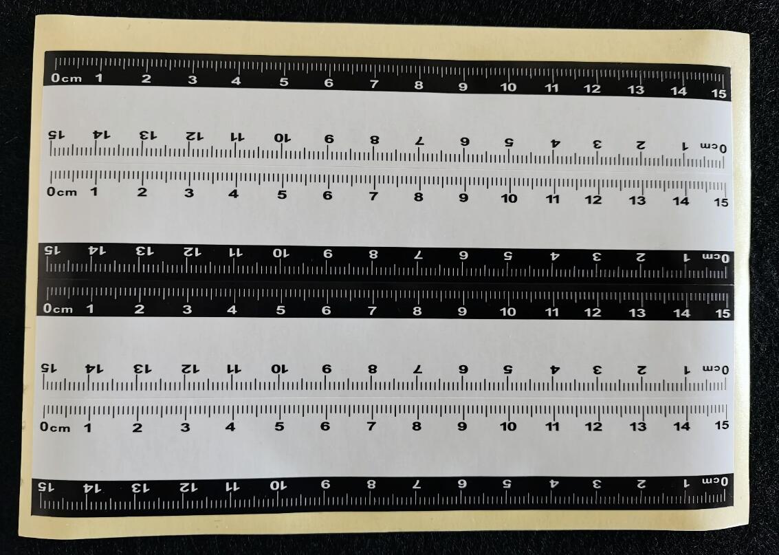 15cm黑白不干胶比例尺 双色比例尺 可写字比例尺 维一标识比例尺