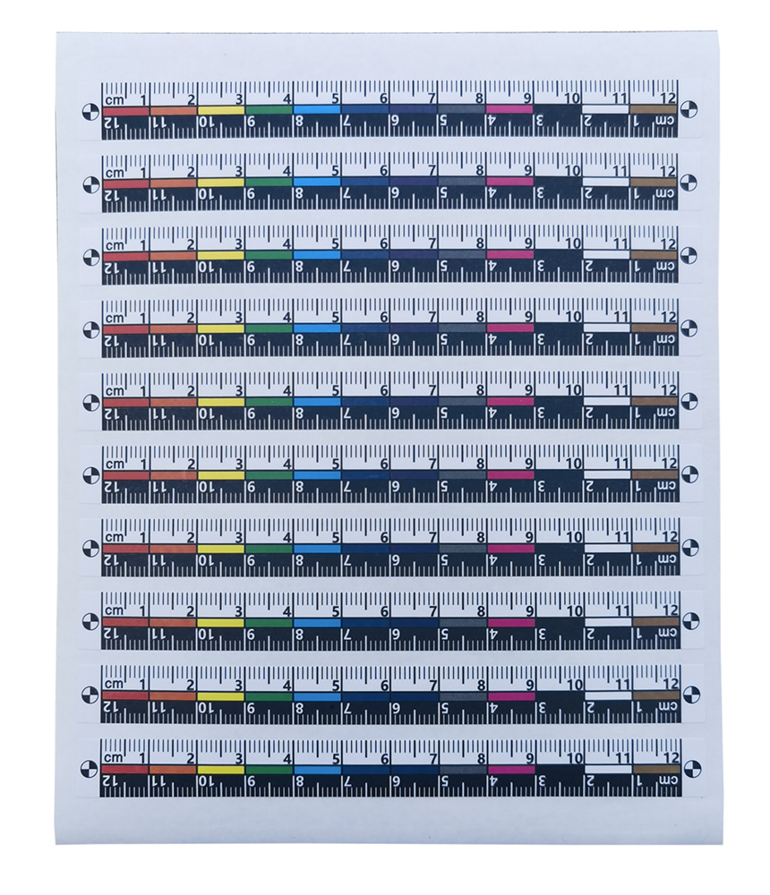 12cm荧光不干胶比例尺 彩色荧光比例尺