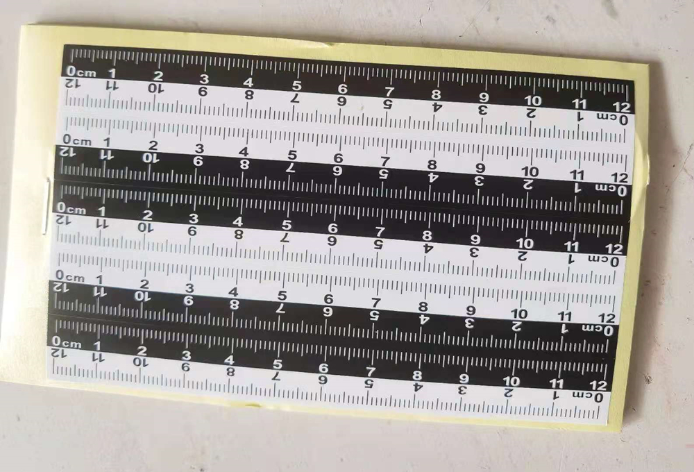 12cm黑白双色不干胶比例尺 刑事照相比例尺