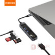 锐思 RH21 六合一HUB数据线转接口Type-C TO HDMI+ USB-A+USB-C+1xSD+ 1xTF