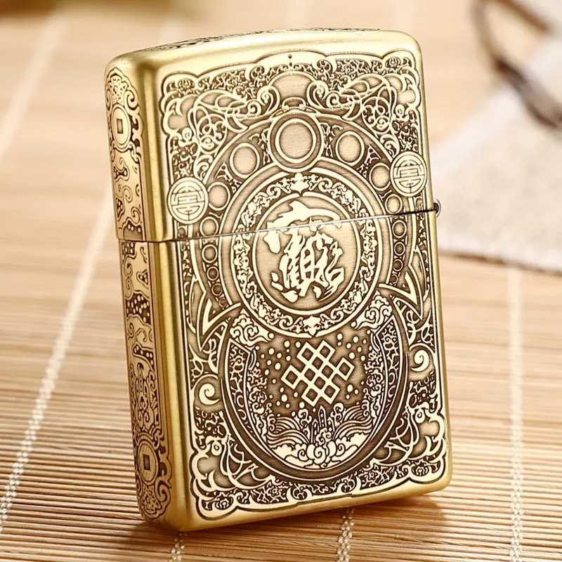 50900积分兑换｜ZIPPO 254B 纯铜深雕招财貔貅打火机