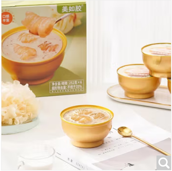 美如胶 椰香银耳花胶羹 252g*6 即食花胶羹 营养滋补粥 女性孕妇滋补品 即食早餐（22900积分）