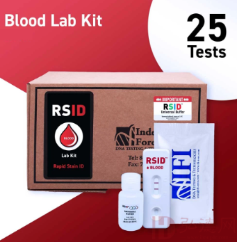 RSID血斑确认试剂盒，快速、有效、特异性的检测人血，不与其他动物或者灵长类血液发生交叉反应，并且不受高剂量钩状效应的影响。