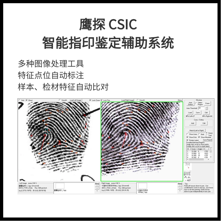 德试用49期丨鹰探CSIC 智能指印鉴定辅助系统