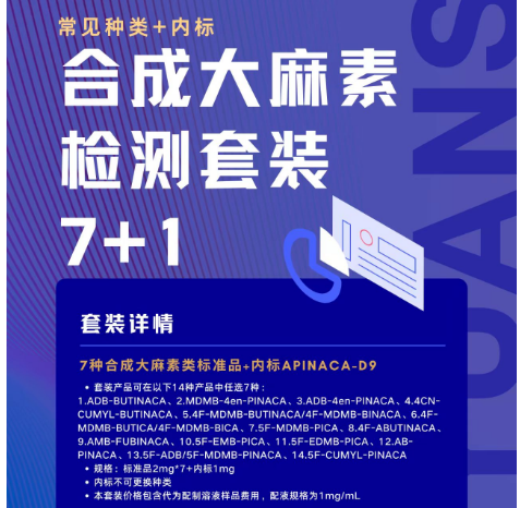 【德代购】常见种类+内标合成大麻素检测套装 7+1优惠套装-检测机构专用