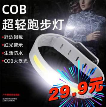 COB夜间运动照明光源 户外夜间骑行跑步闪灯 USB充电超轻手臂灯脚踝灯（包邮）