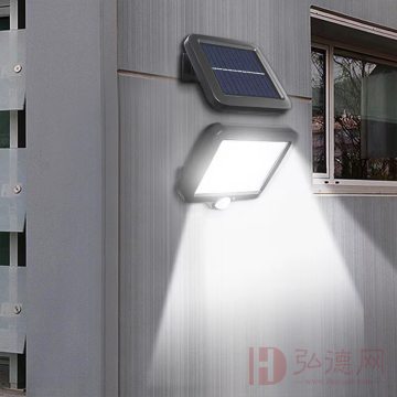 太阳能人体感应灯 分体式太阳能充电壁灯 门前庭院车库照明（包邮）