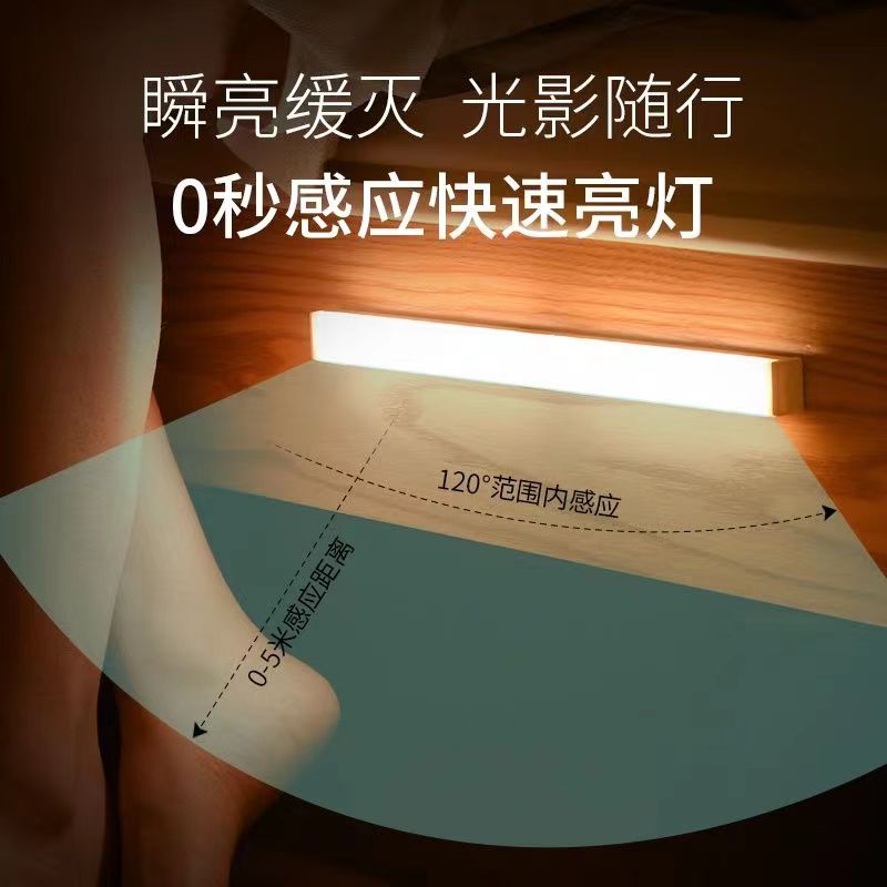 人体智能感应灯带 充电式LED磁吸自粘灯（包邮）